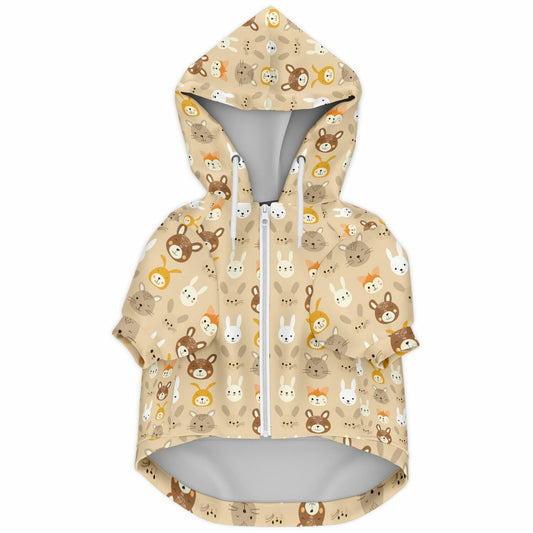Athletic Dog Zip-Up Hoodie - Animal Prints