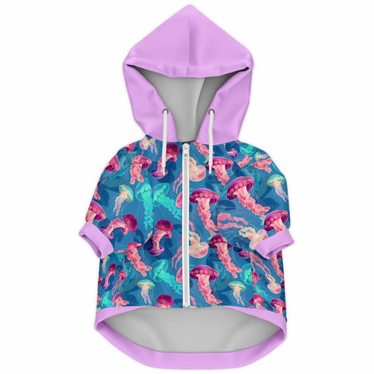 Fashion Dog Zip-Up Hoodie - Pink Ocean