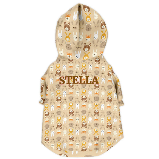 Custom Name Athletic Dog Zip-Up Hoodie - Animal Print