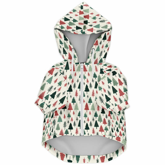 Athletic Dog Zip-Up Hoodie - Christmas Tree