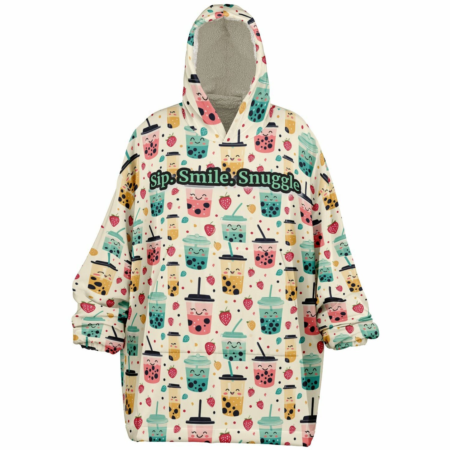 Custom NAME / TEXT Snug Hoodie - All over Print - Boba