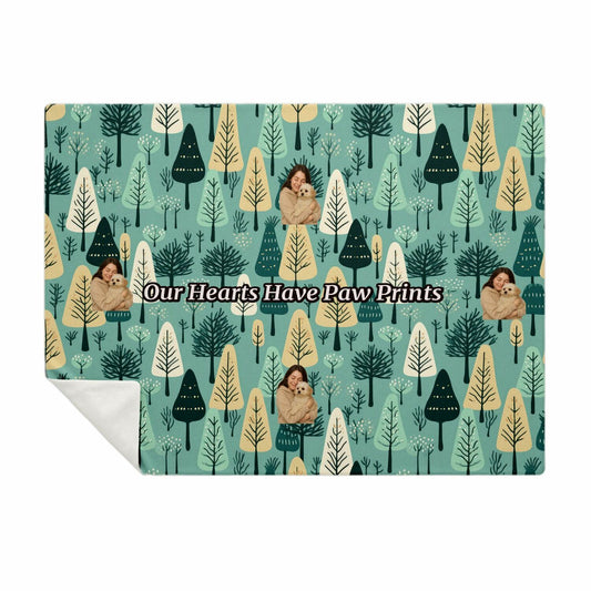 Custom Text / Photo Premium Microfleece Blanket - All Over Print - Trees