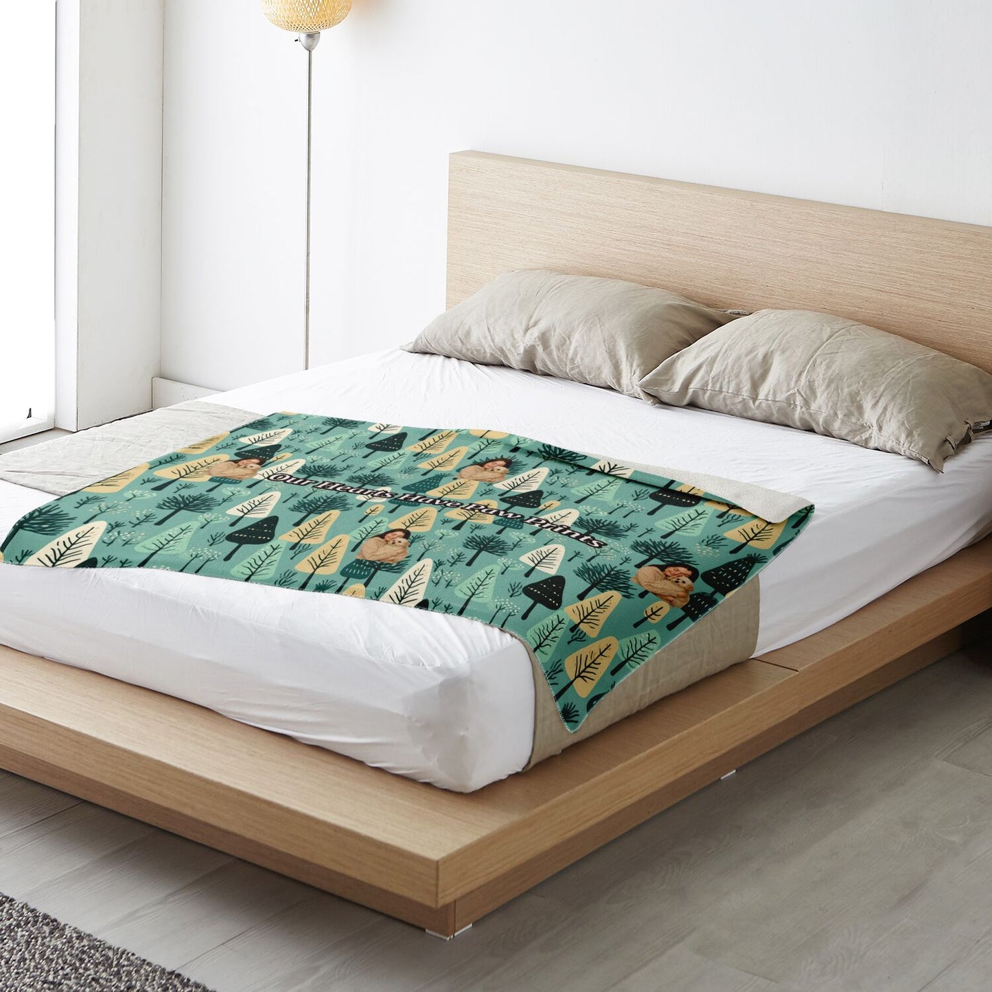 Custom Text / Photo Premium Microfleece Blanket - All Over Print - Trees