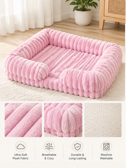 Cozy Comfort Dog Bed - Pink