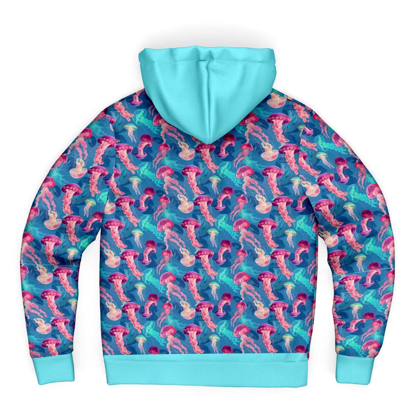 Microfleece Zip Human Hoodie - Skyblue