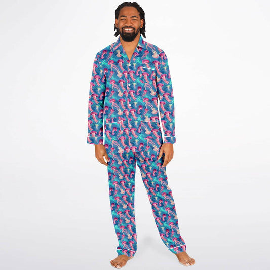 Men's Satin Set Pajamas - Ocean
