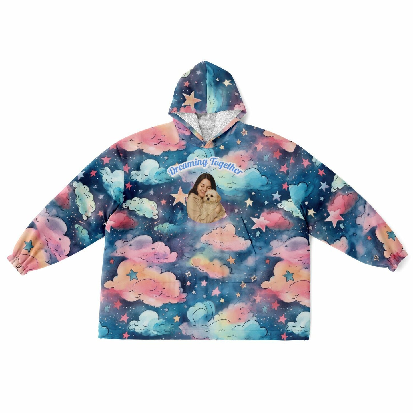 Custom Name and Custom Photo Snug Hoodie - All Over Print Sleep