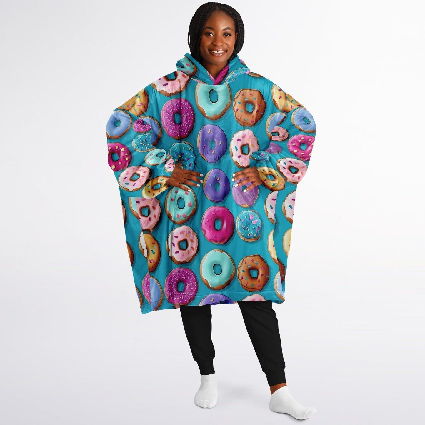 Custom Text Snug Hoodie - All Over Print - Donut
