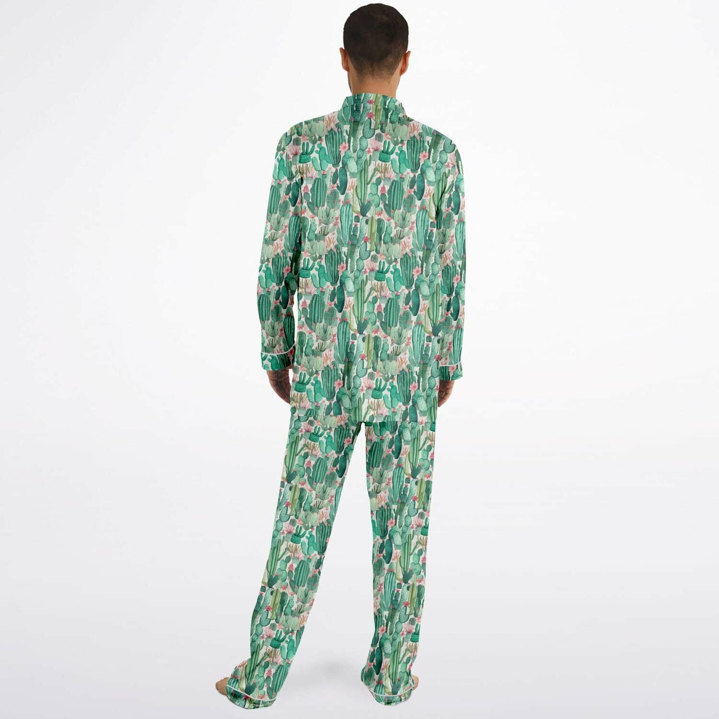 Men's Satin Set Pajamas - Plants