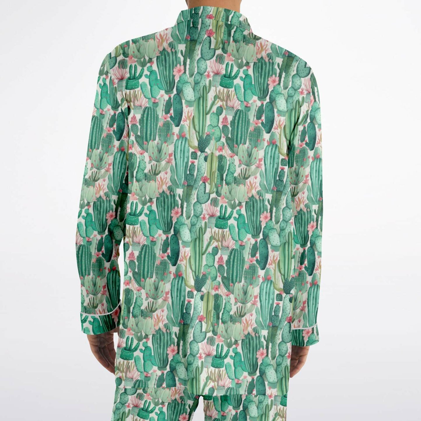 Men's Satin Set Pajamas - Plants