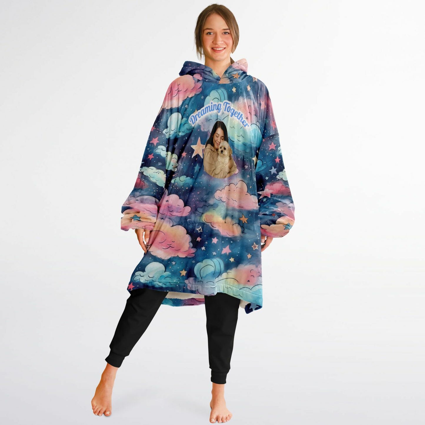 Custom Name and Custom Photo Snug Hoodie - All Over Print Sleep