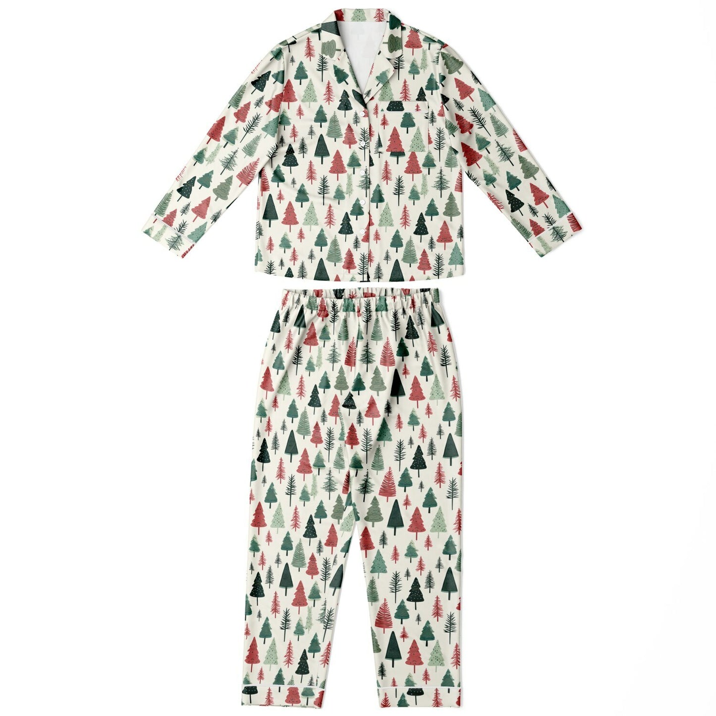 Women's Satin Set Pajamas -Christmas Tree