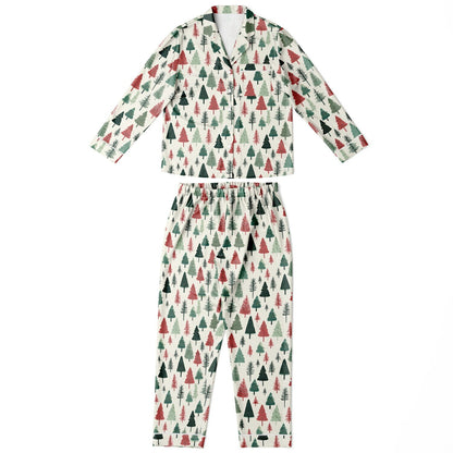 Women's Satin Set Pajamas -Christmas Tree