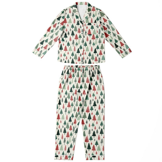 Women's Satin Set Pajamas -Christmas Tree