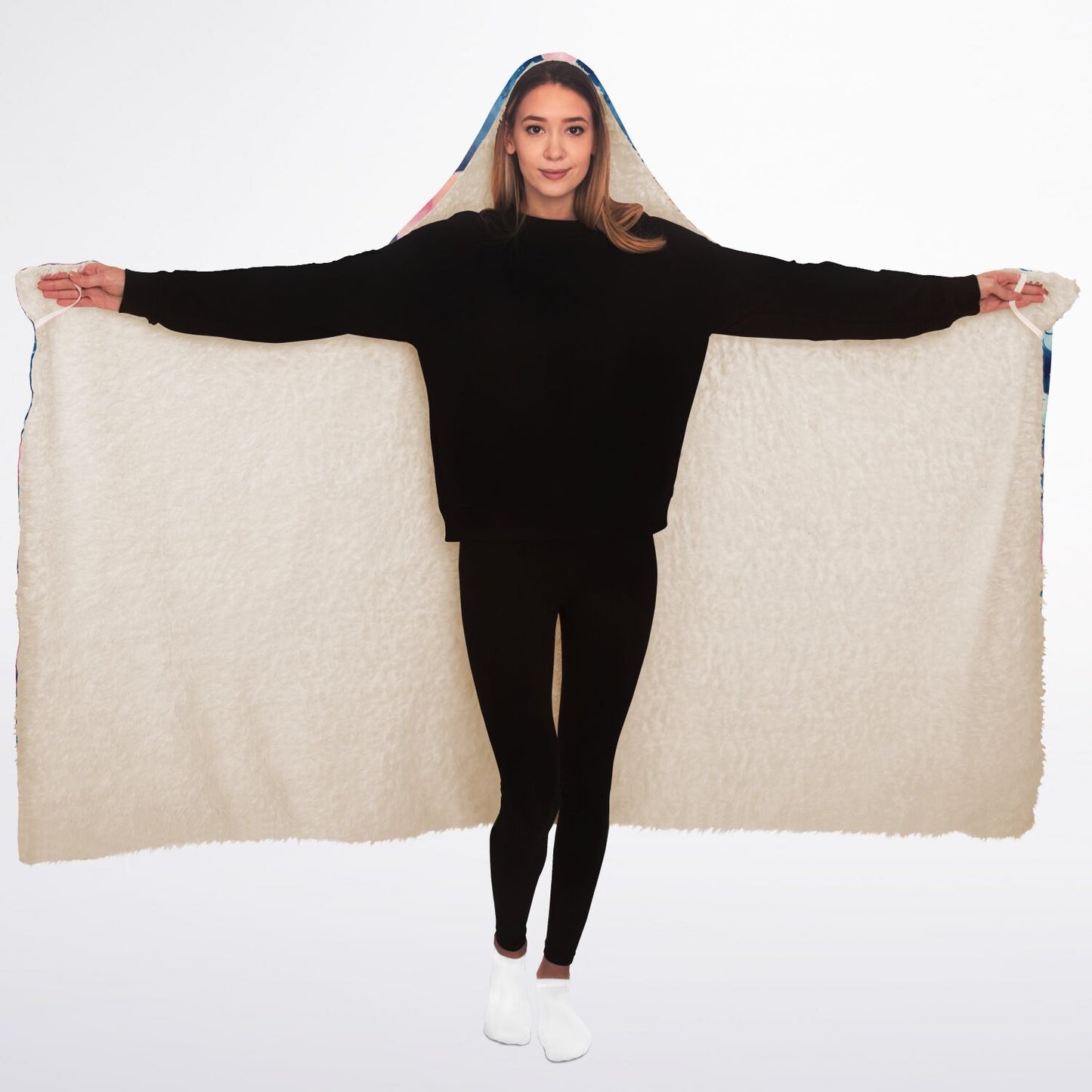 Custom NAME and Photo Hooded Blanket Sherpa - All Over Print