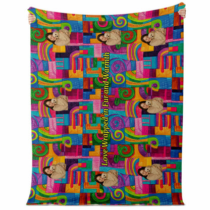 Custom Text / Photo Premium Microfleece Blanket - All over Print - Geometric