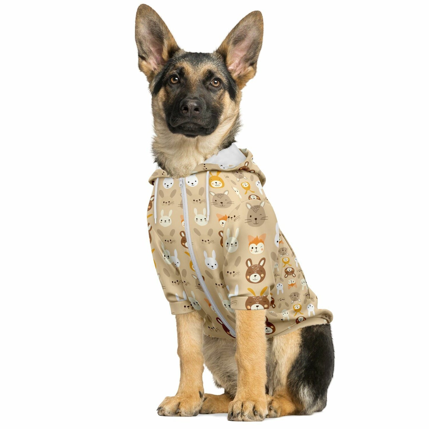 Custom Name Athletic Dog Zip-Up Hoodie - Animal Print