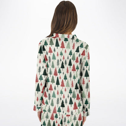 Women's Satin Set Pajamas -Christmas Tree