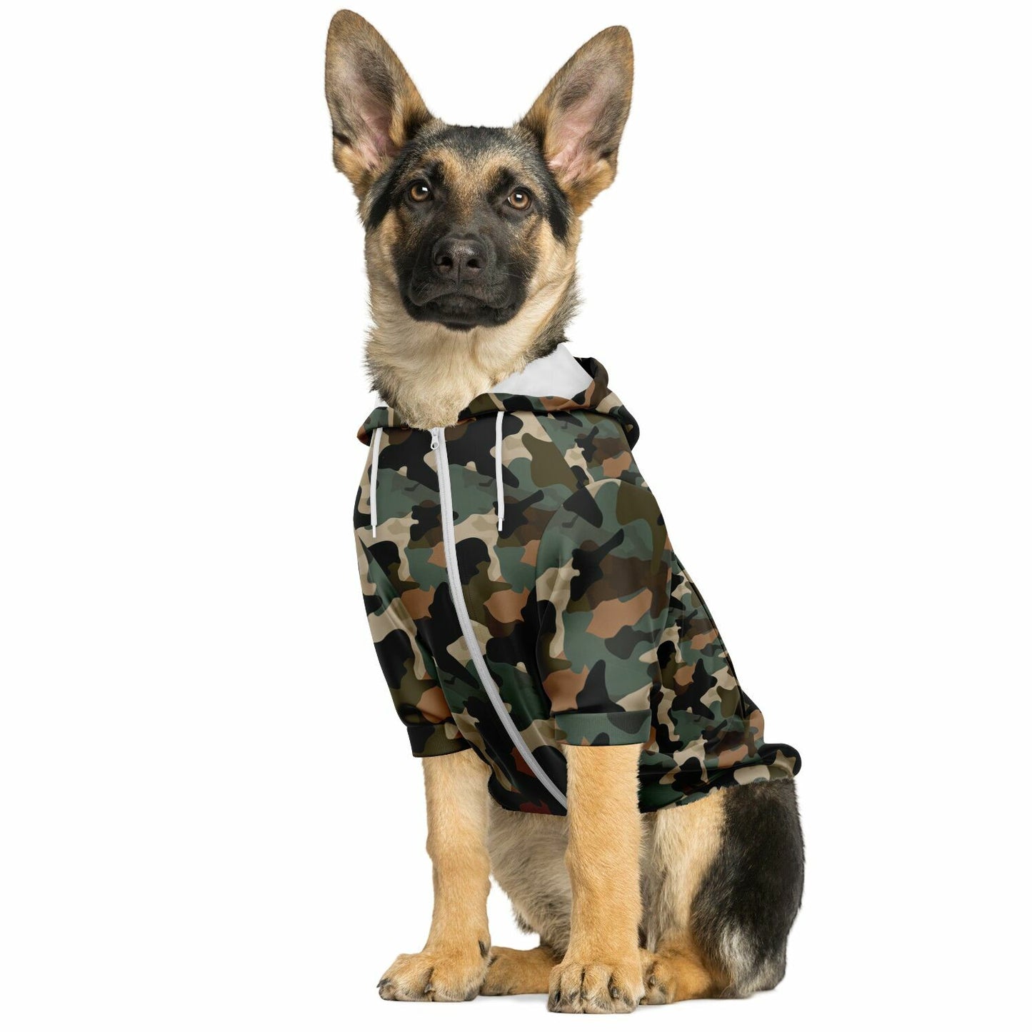 Custom Text Dog Zip-Up Hoodie - AOP