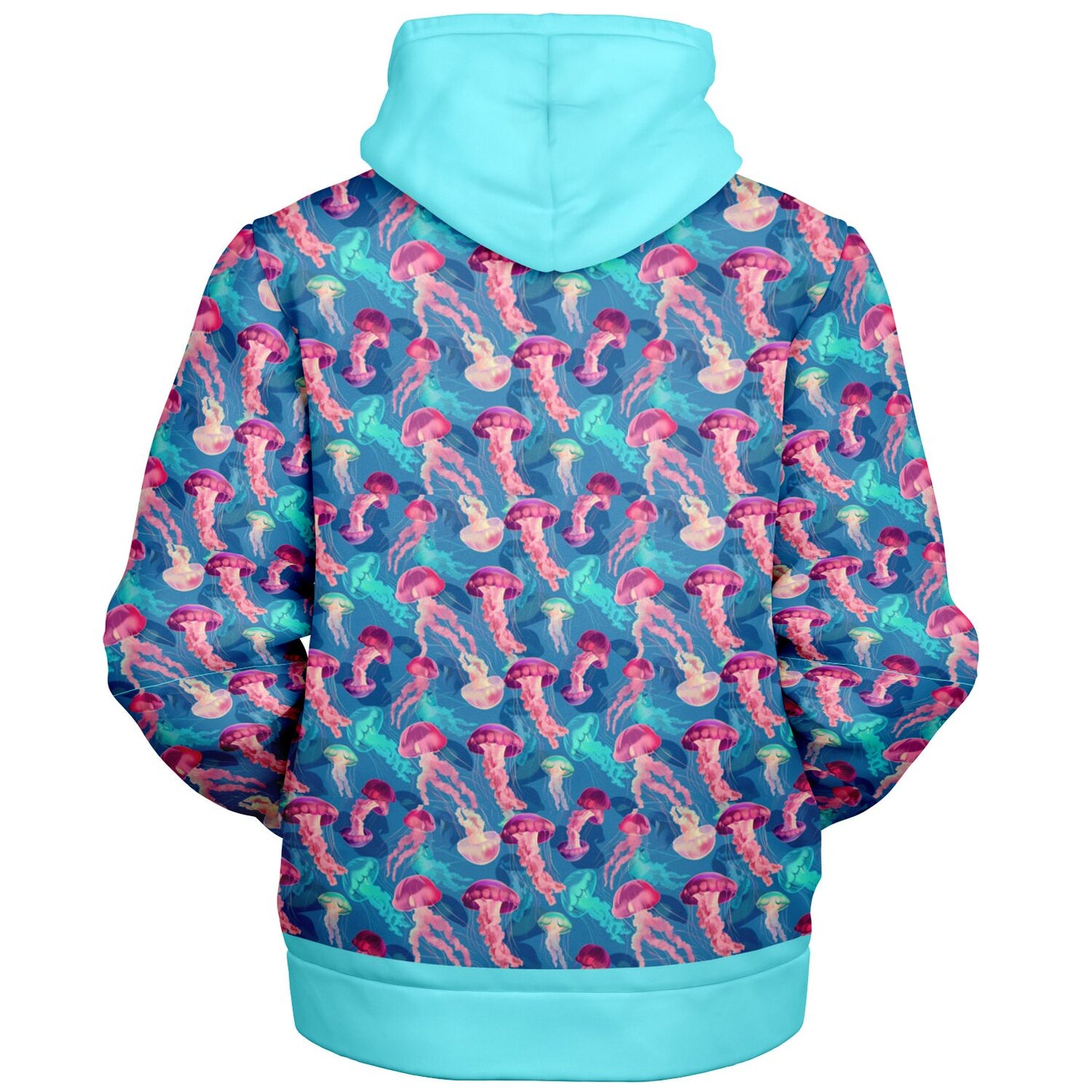 Microfleece Zip Human Hoodie - Skyblue