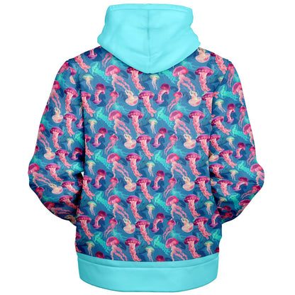 Microfleece Zip Human Hoodie - Skyblue