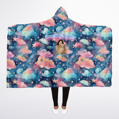 Custom NAME and Photo Hooded Blanket Sherpa - All Over Print