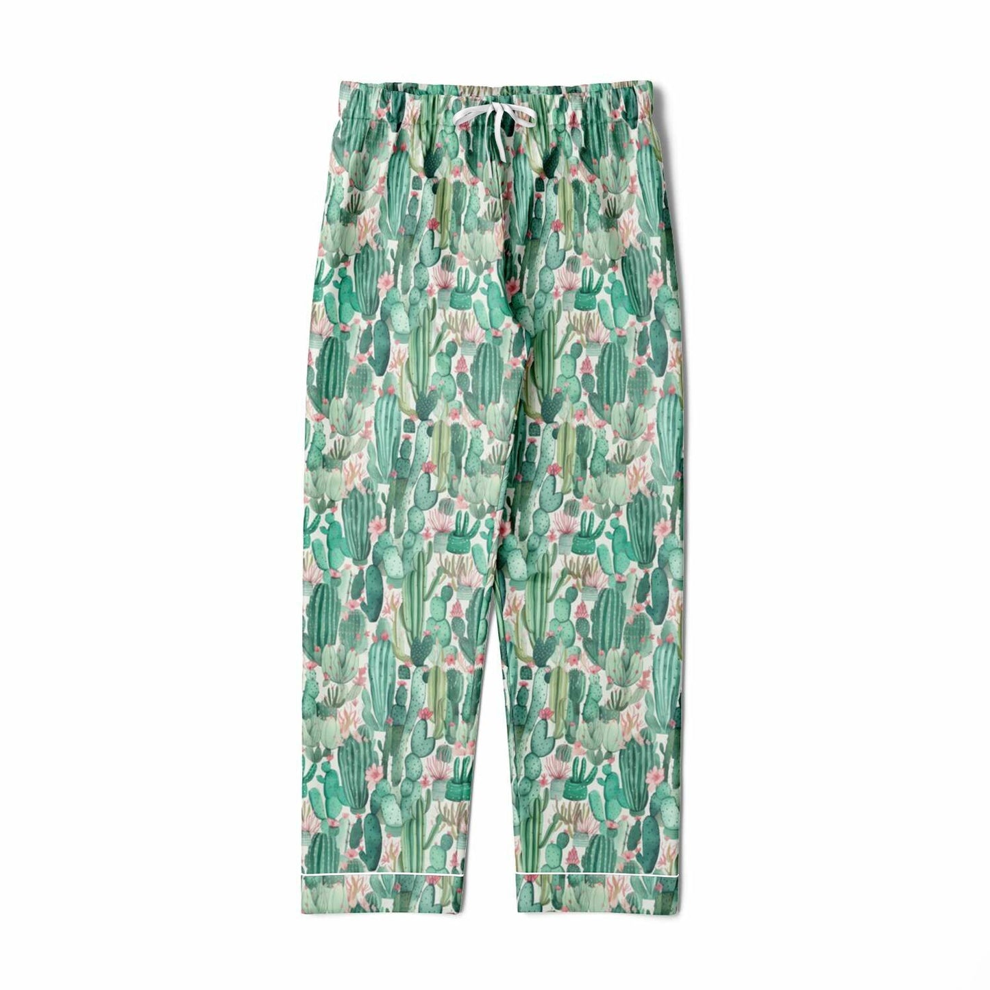 Men's Satin Set Pajamas - Plants