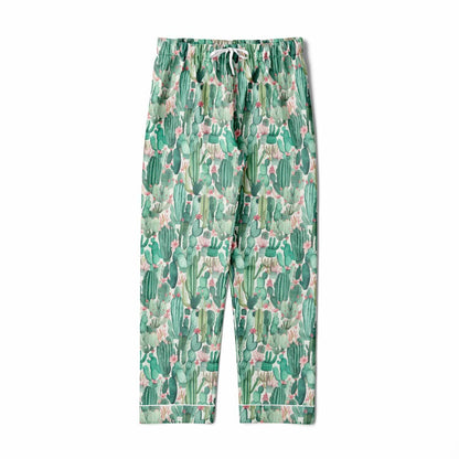 Men's Satin Set Pajamas - Plants