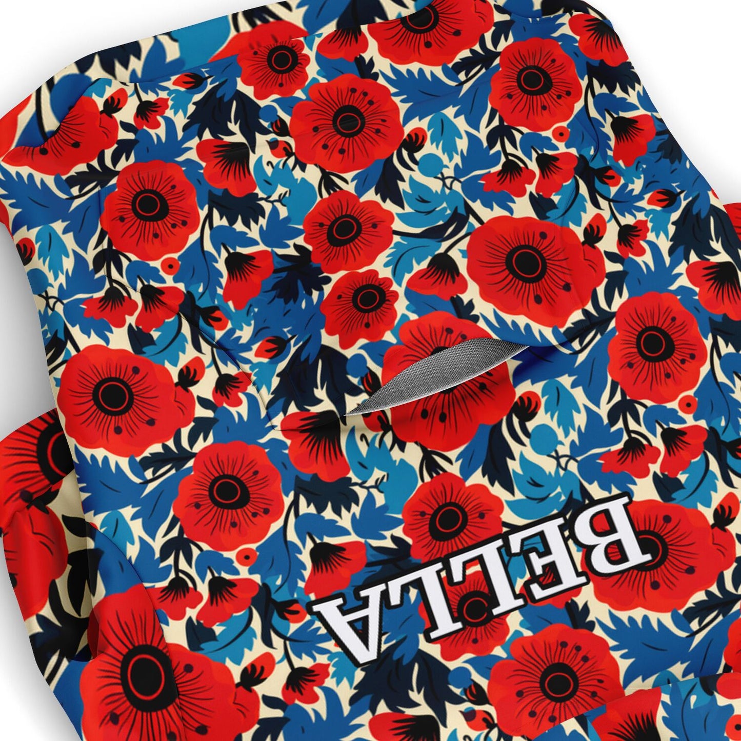 Custom Name Fashion Dog Zip-Up Hoodie - Floral