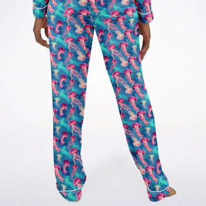 Women's Satin Set Pajamas - Ocean