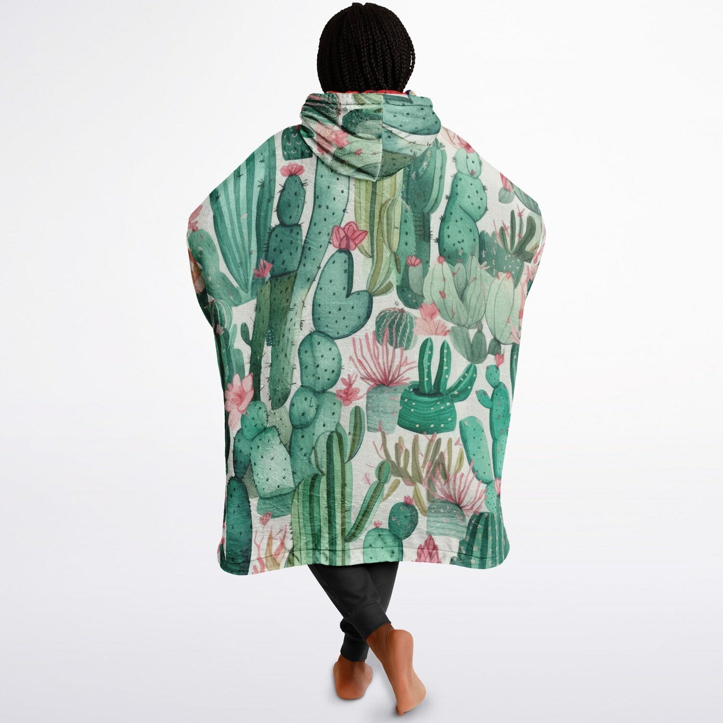 Reversible Snug Hoodie - Plants and Red Flower