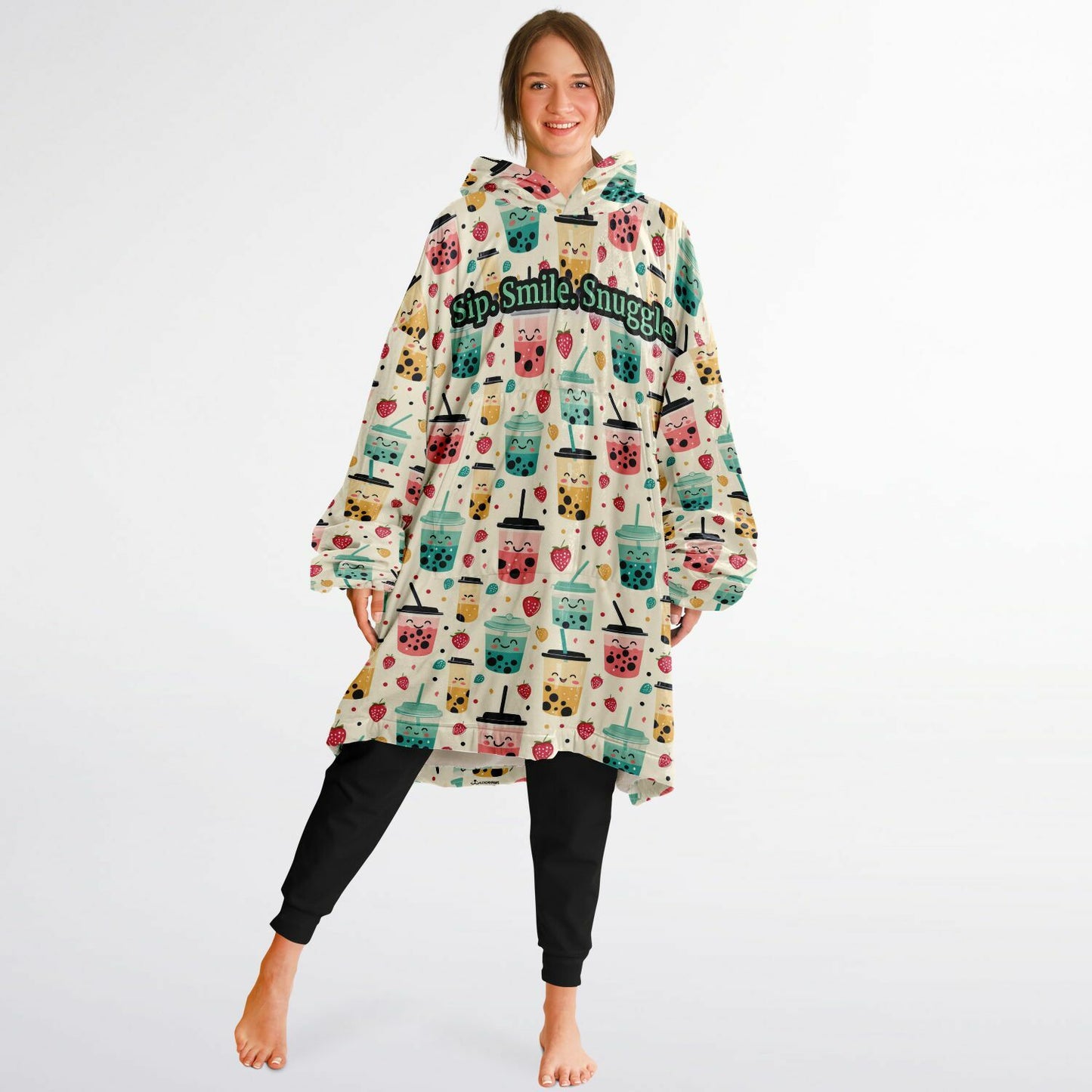 Custom NAME / TEXT Snug Hoodie - All over Print - Boba