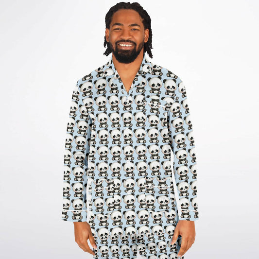Men's Satin Set Pajamas - Panda