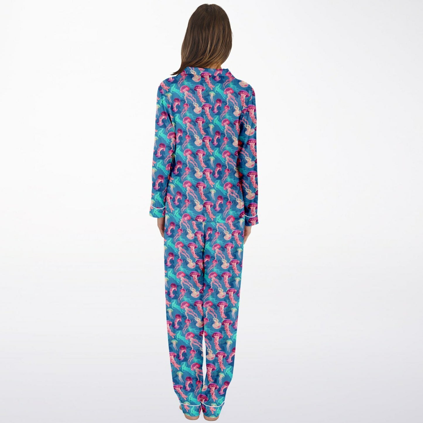 Women's Satin Set Pajamas - Ocean