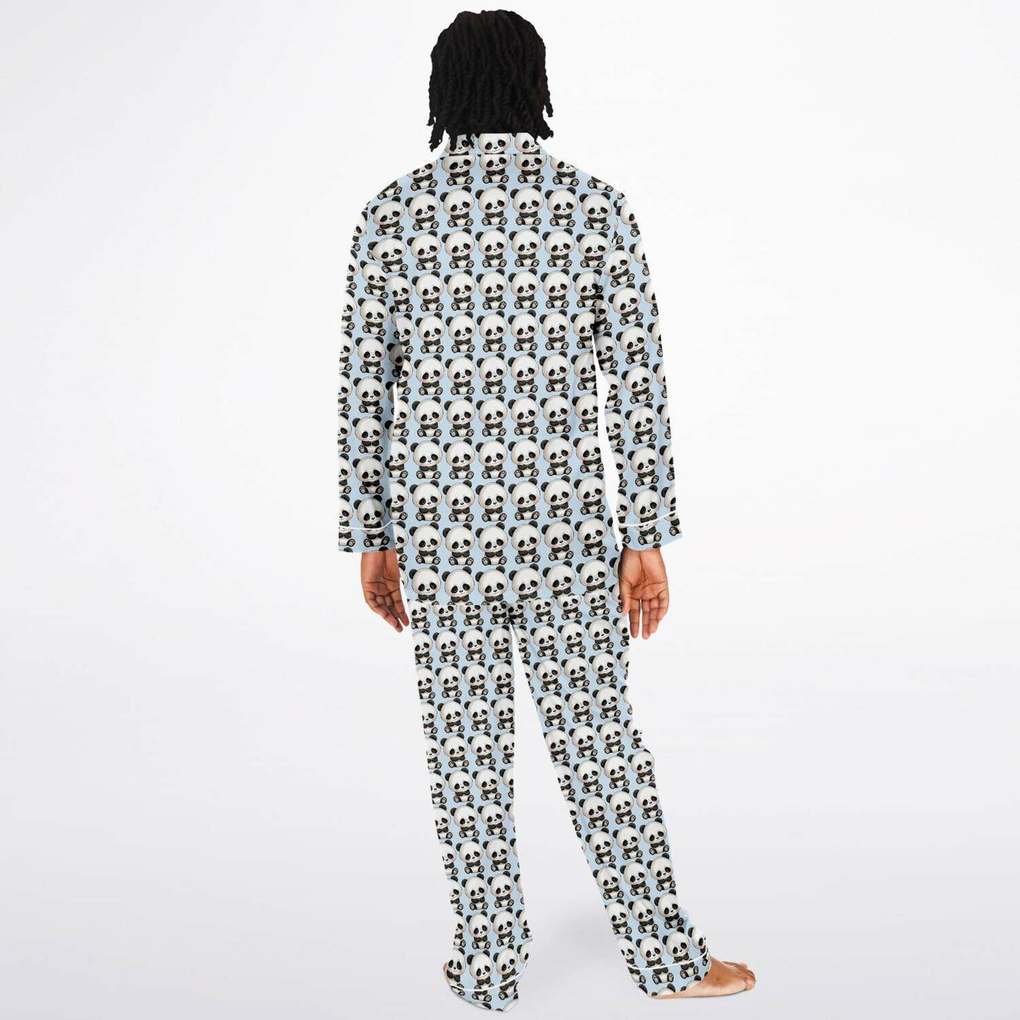 Men's Satin Set Pajamas - Panda