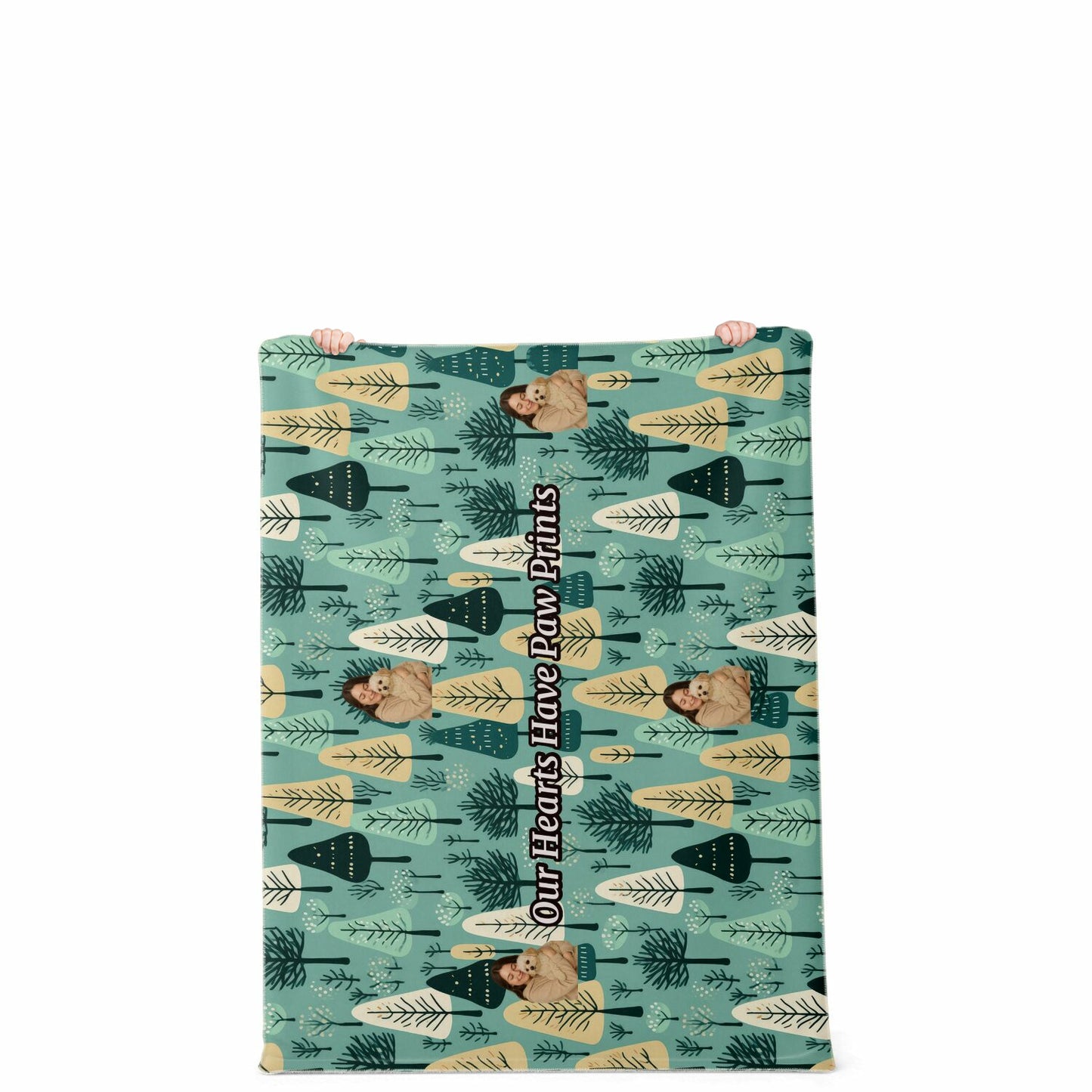 Custom Text / Photo Premium Microfleece Blanket - All Over Print - Trees