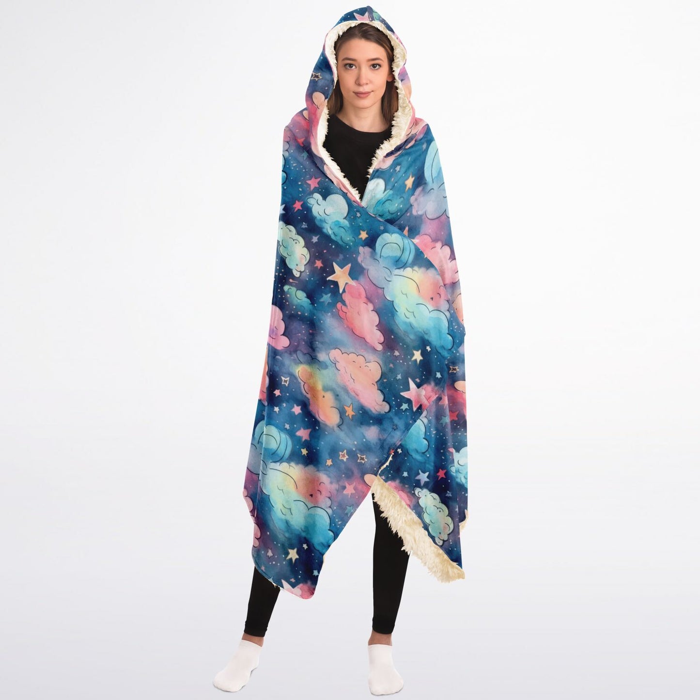 Custom NAME and Photo Hooded Blanket Sherpa - All Over Print