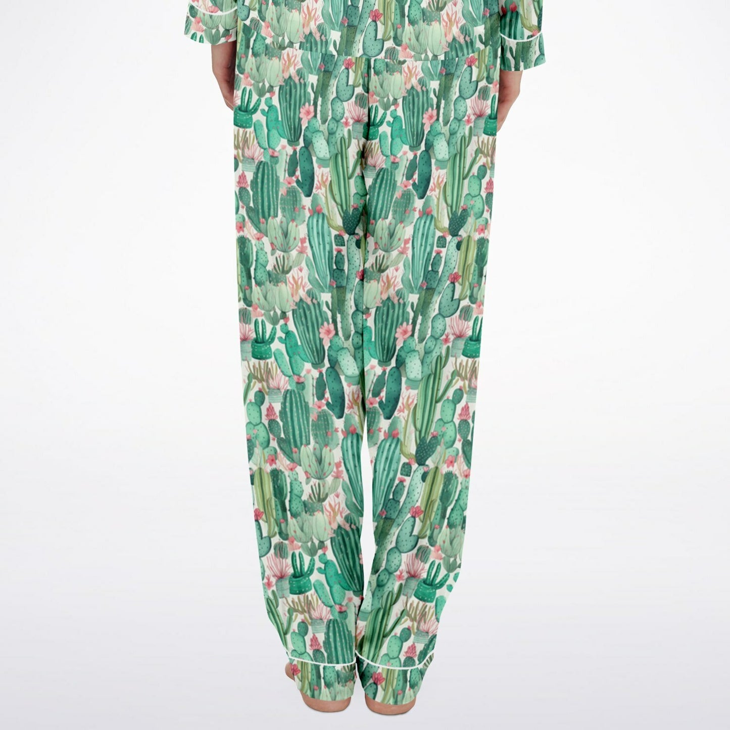 Women's Satin Set Pajamas - Plants