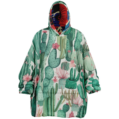 Reversible Snug Hoodie - Plants and Red Flower