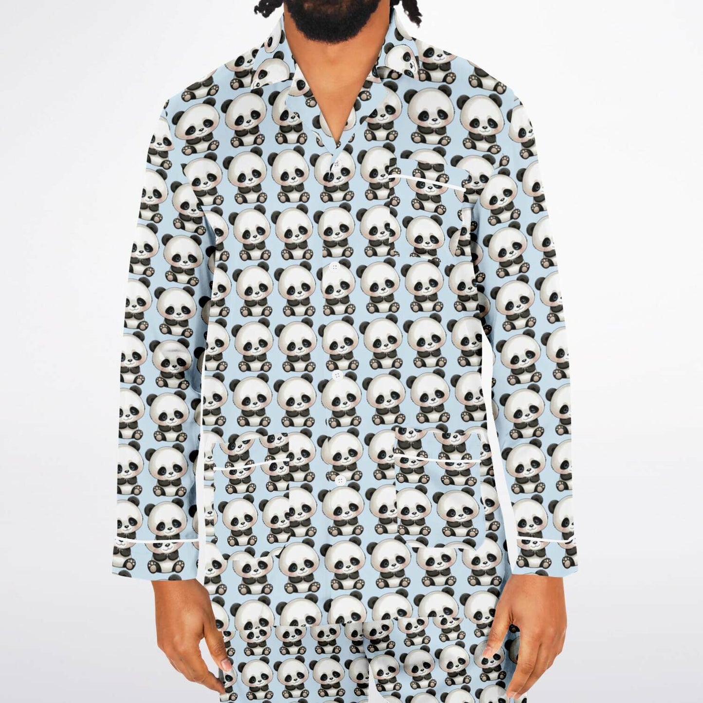 Men's Satin Set Pajamas - Panda