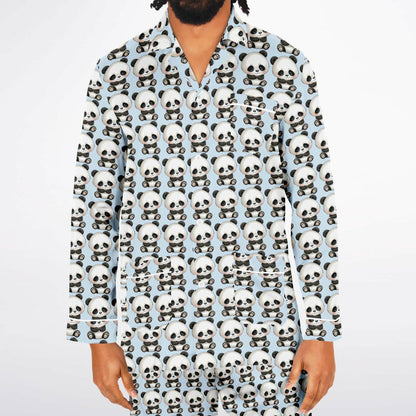 Men's Satin Set Pajamas - Panda