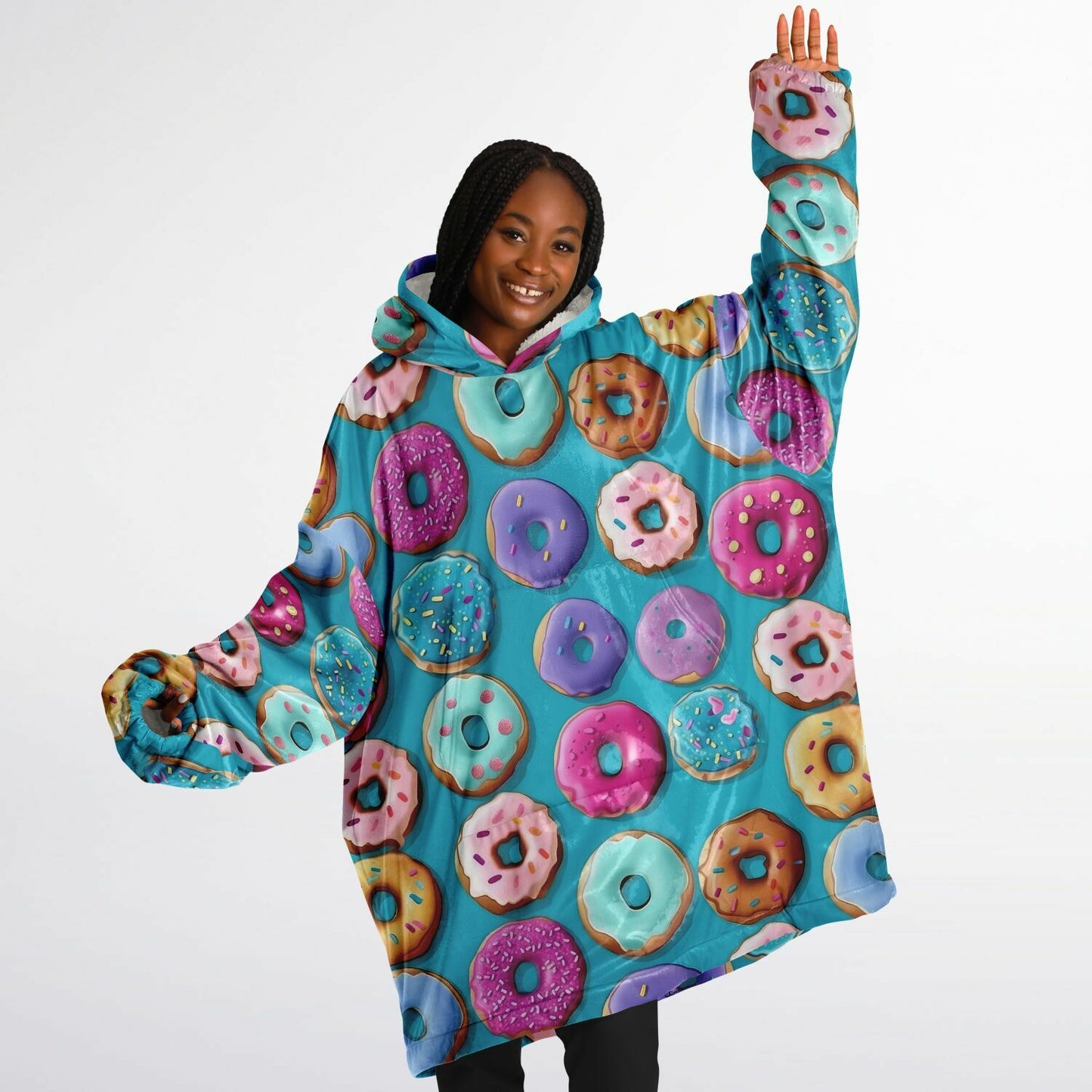 Custom Text Snug Hoodie - All Over Print - Donut