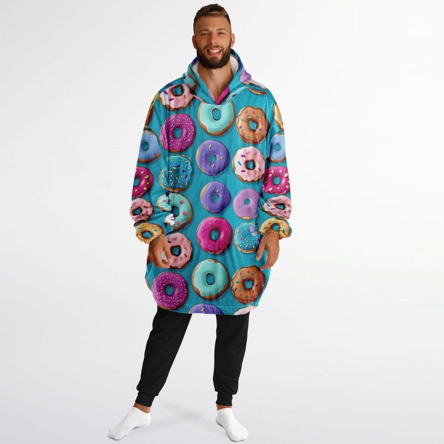 Custom Text Snug Hoodie - All Over Print - Donut