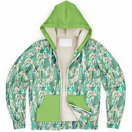 Microfleece Zip Human Hoodie - Plants
