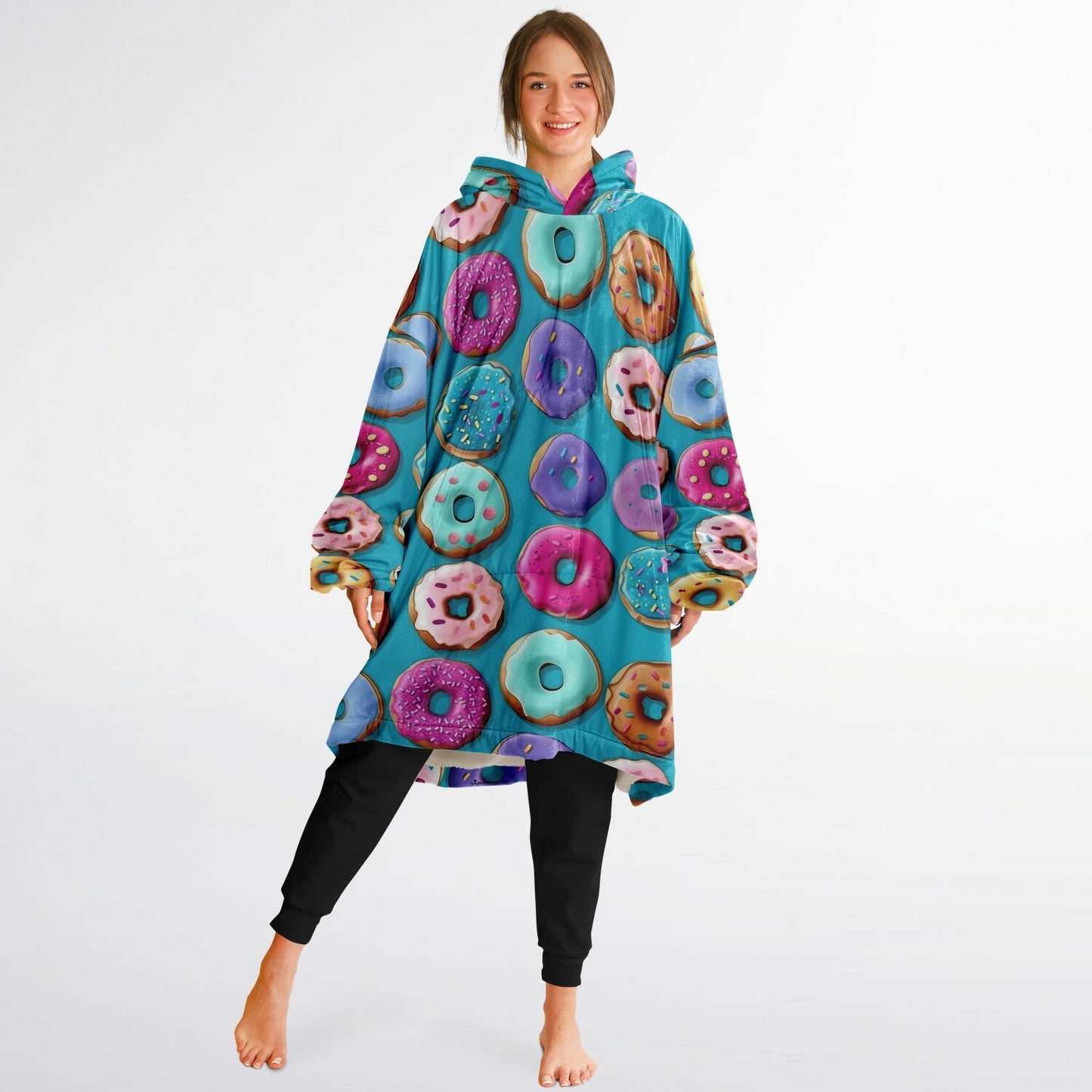 Custom Text Snug Hoodie - All Over Print - Donut