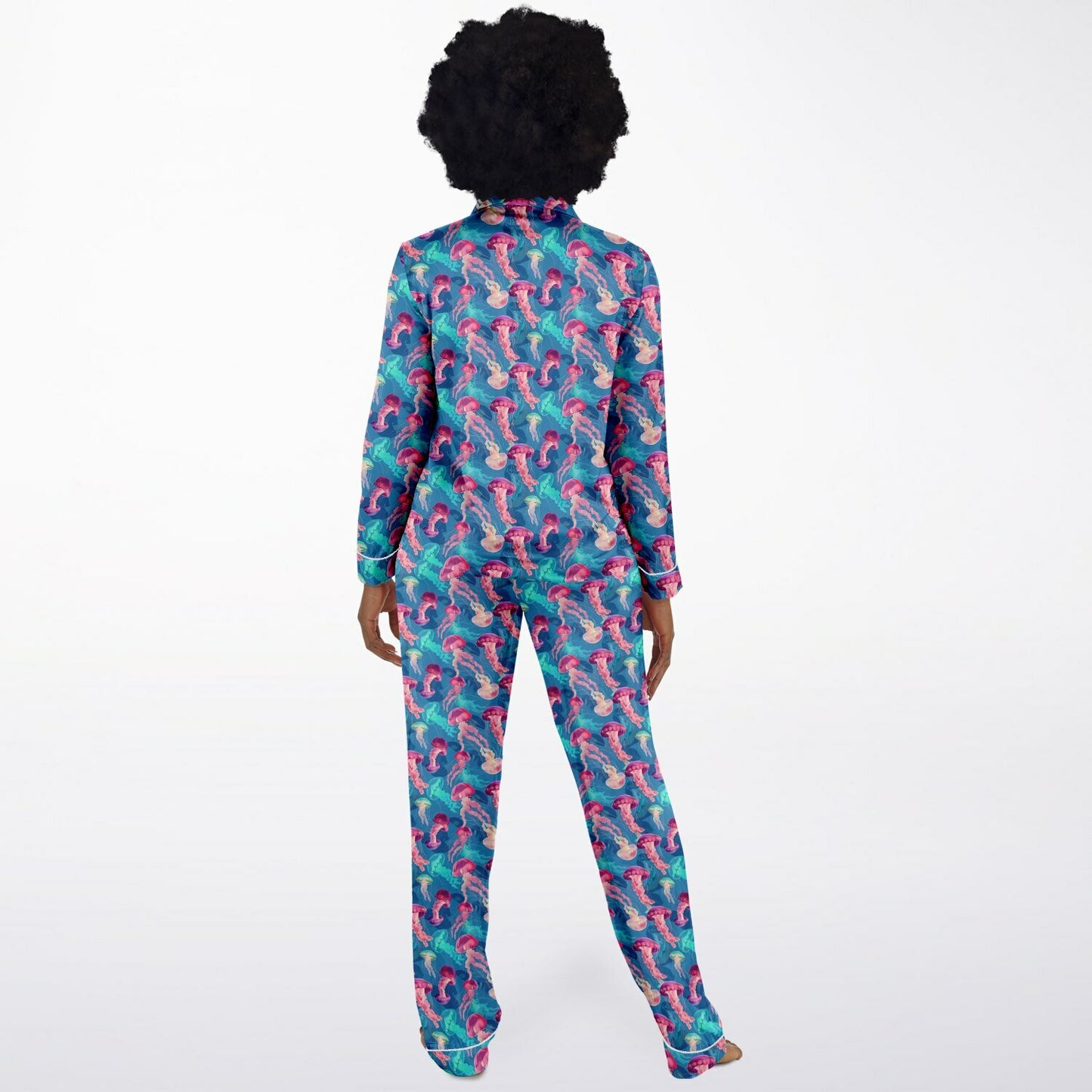 Women's Satin Set Pajamas - Ocean