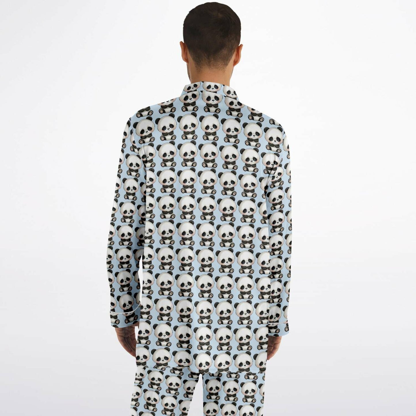 Men's Satin Set Pajamas - Panda