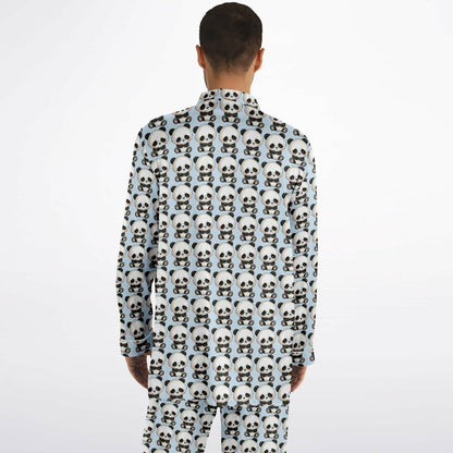 Men's Satin Set Pajamas - Panda