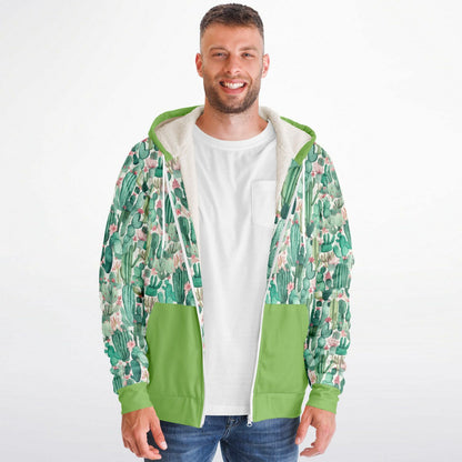 Microfleece Zip Human Hoodie - Plants