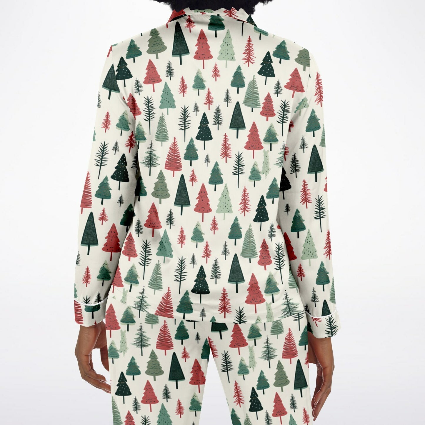 Women's Satin Set Pajamas -Christmas Tree